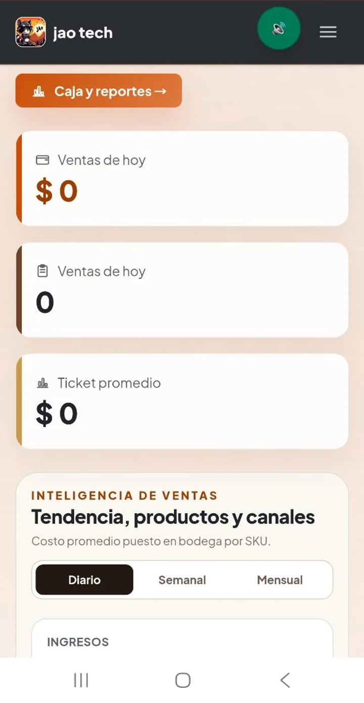 Connected Vértice mobile dashboard